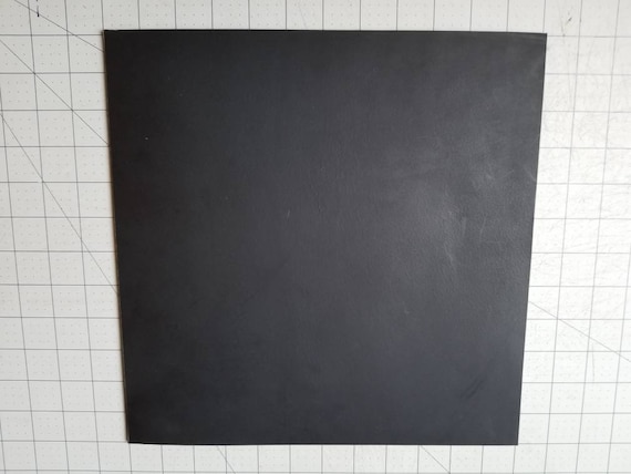Black Water Buffalo Leather: 8-10oz Thick, 12x12" Sheet