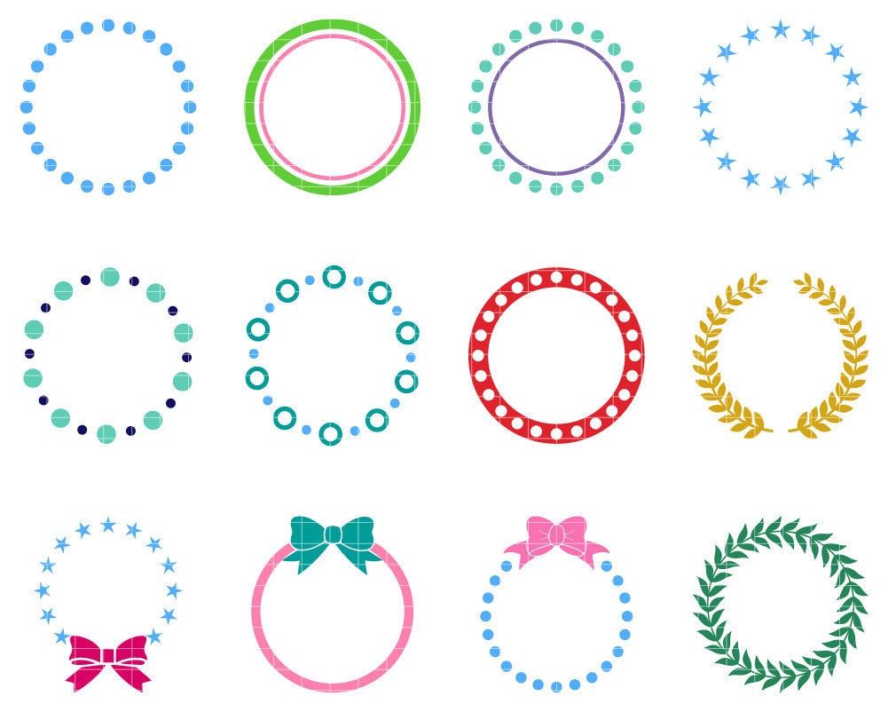 Download Monogram Frame SVG Cut File Circle Monogram Frames DFX Cut ...