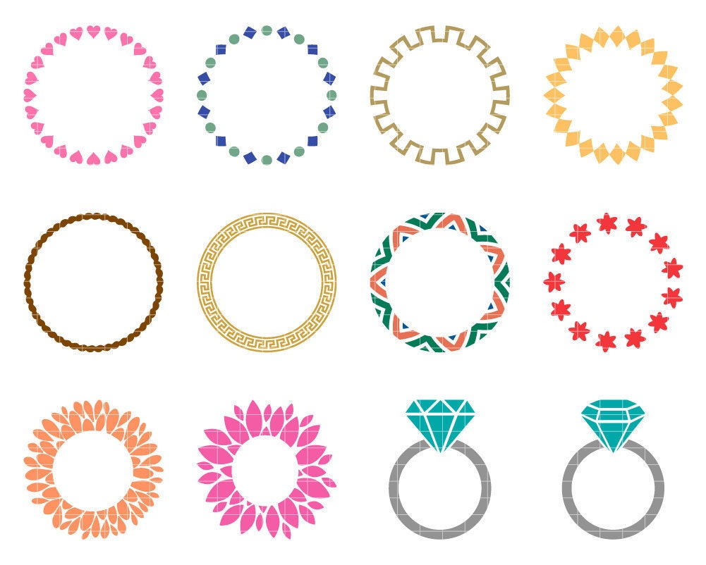 Monogram Frame SVG Cut File, Circle Monogram Frames DFX ...