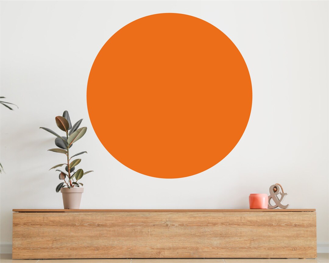 Full Circle Wall Decal, Large Circle Geometric Wall Art Sticker, Colour