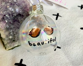 Beautiful Boobs Holiday Tree Ornaments, Handpainted, ornaments, christmas decorations