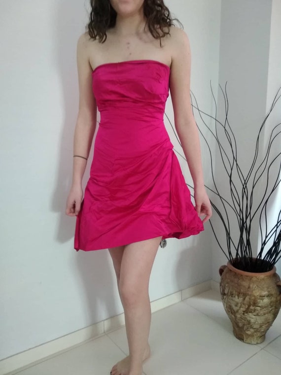 Vintage Satin Dress for Women Color Bright Pink S… - image 6