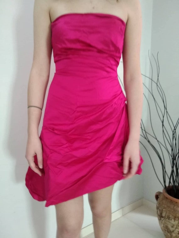 Vintage Satin Dress for Women Color Bright Pink S… - image 7