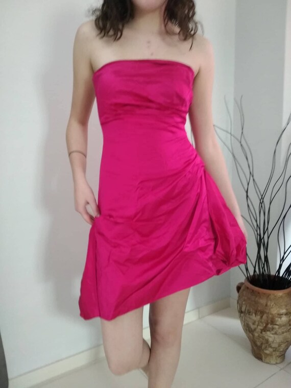 Vintage Satin Dress for Women Color Bright Pink S… - image 4