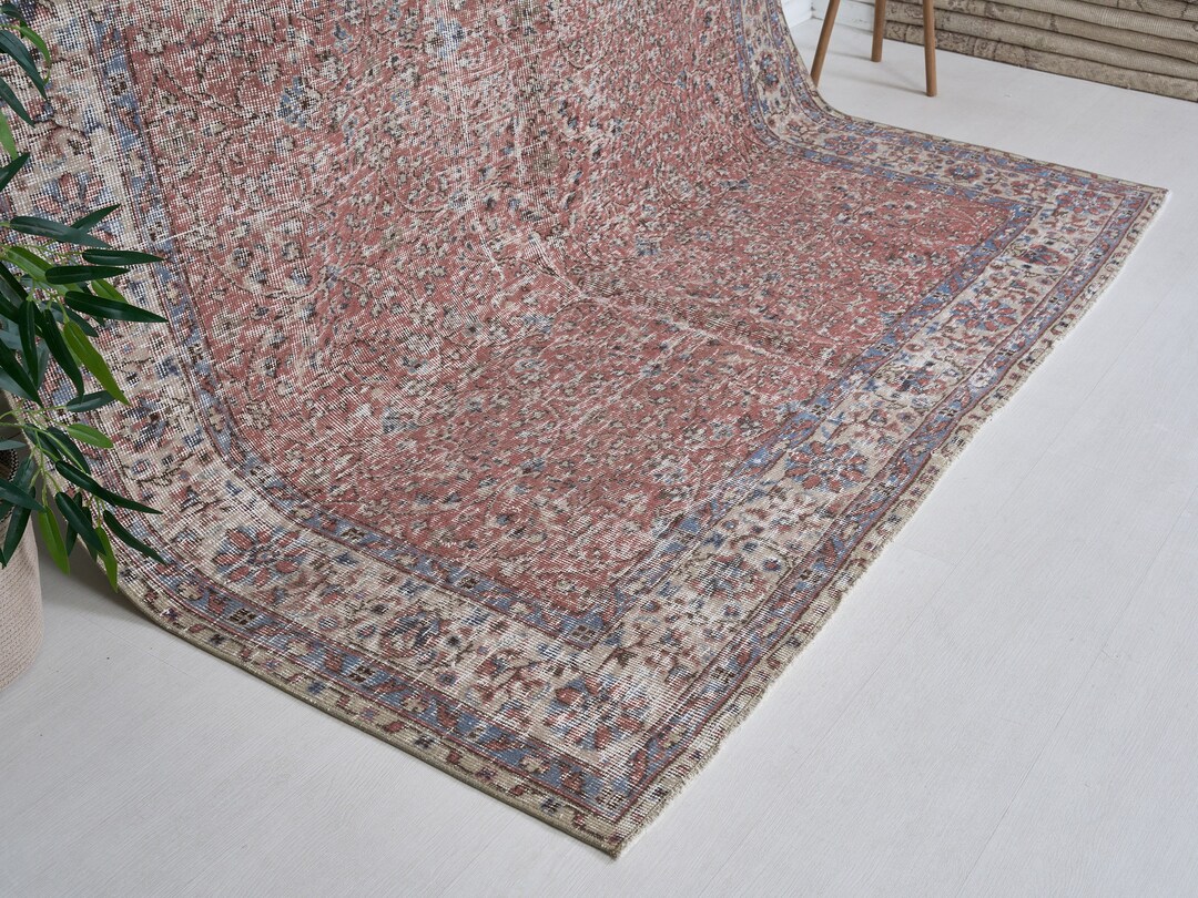 Persian Vintage Mahal Rug, 6.5x9.5 Feet Area Rug, Wool Rug, Antique Rug ...