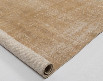 Tappeto vintage semplice 6x10 - Tappeto turco beige sabbia anticato