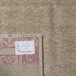 Neutral Oushak Rug + Vintage Area Rug + 4x7 Rug + Beige Rug + Handmade Rug + Muted Rug + Worn Rug, Persian Rug, Size: 236x140 - 7.7x4.6 feet