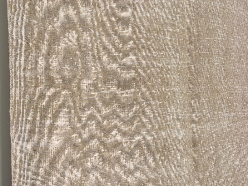 Neutral Oushak Rug + Vintage Area Rug + 4x7 Rug + Beige Rug + Handmade Rug + Muted Rug + Worn Rug, Persian Rug, Size: 236x140 - 7.7x4.6 feet