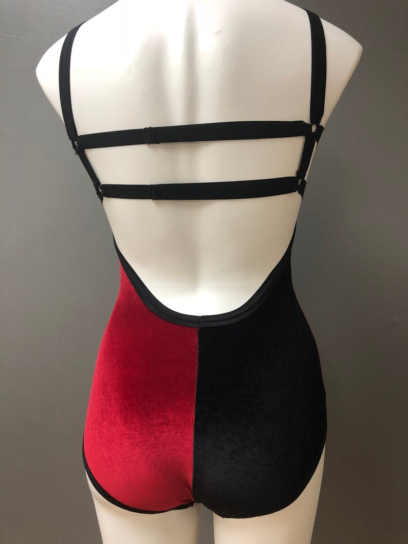 Harley Quinn Bodysuit /velvet/costume/hand Made Etsy