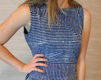 Sleveless Right-angle Striped Dress