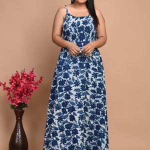 Sleeveless Block Print Summer Dress With Pocket image 1