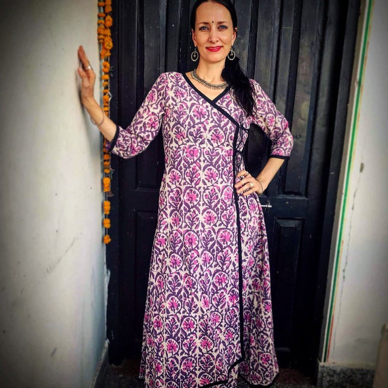 Traditional Indian Side Tie Wrap Dress Perfect for Summer Etsy