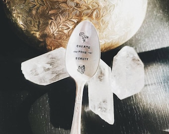 Create More Beauty | Vintage hand stamped spoon