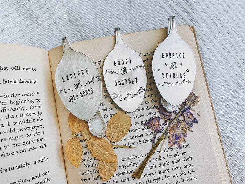 Spoon Bookmark Bookmark Adventure Book Metal Bookmark Vintage Spoon Bookmark Vintage Bookmark inspirational Inspiring bookmark image 1