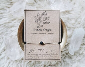 BLACK ONYX Kristall Wunsch Armband