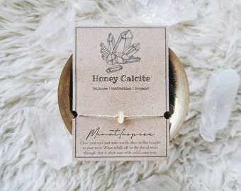 HONEY CALCITE Kristall Wunsch Armband