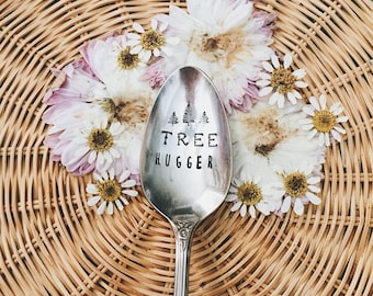 Tree Hugger | Stamped Spoon | Nature Lover | Camper | Hippie | Boho Style | Colorado | Coffee | Coffee Spoon | Vintage Spoon | Vintage