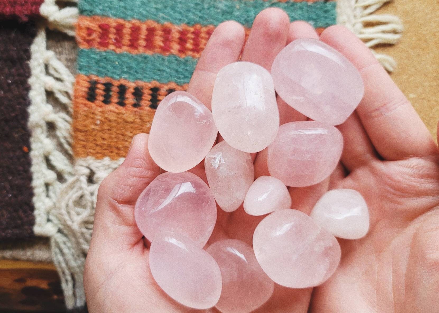 Rose Quartz Crystal Keychain Boho Style Crystals Etsy