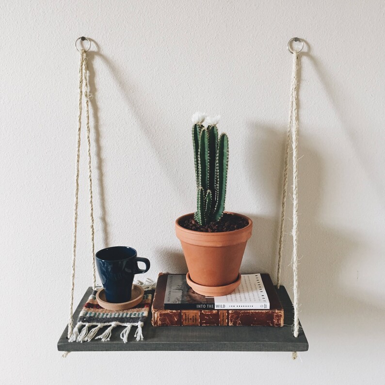 Rustikale hängende Regal Midcentury Boho hängende | Etsy