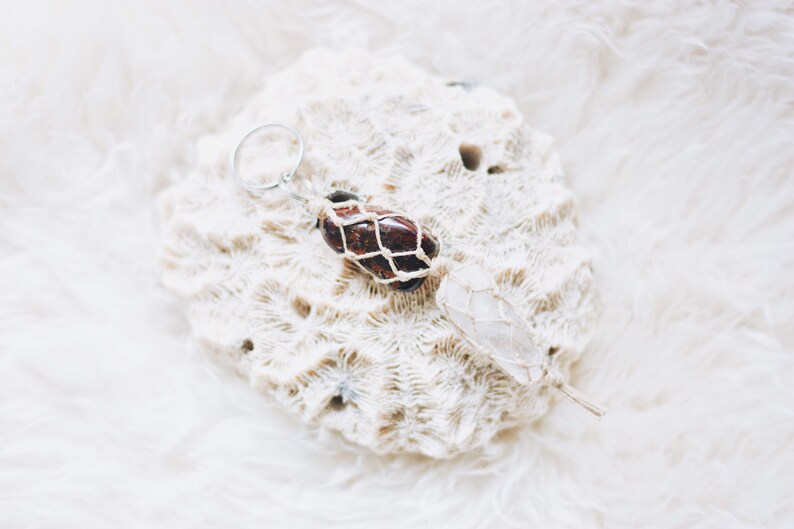 Bohemian Fire Agate Keychain Keychain Crystal Keychain Boho Style Fire Agate Agate Accessories