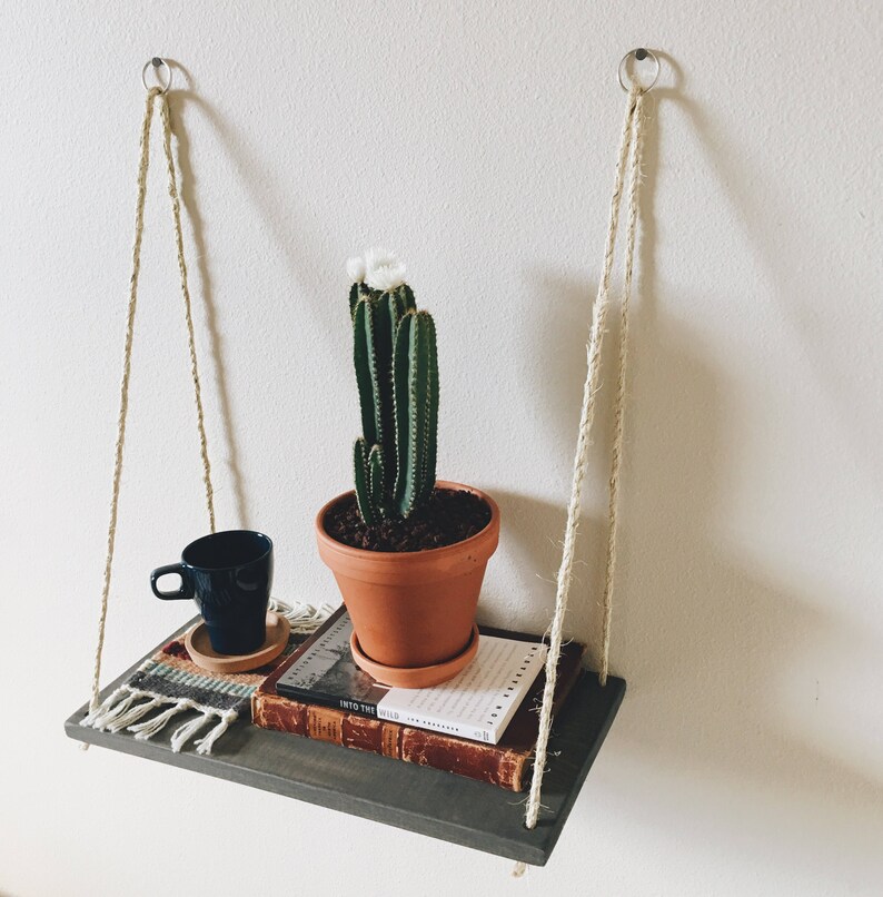 Rustikale hängende Regal Midcentury Boho hängende | Etsy