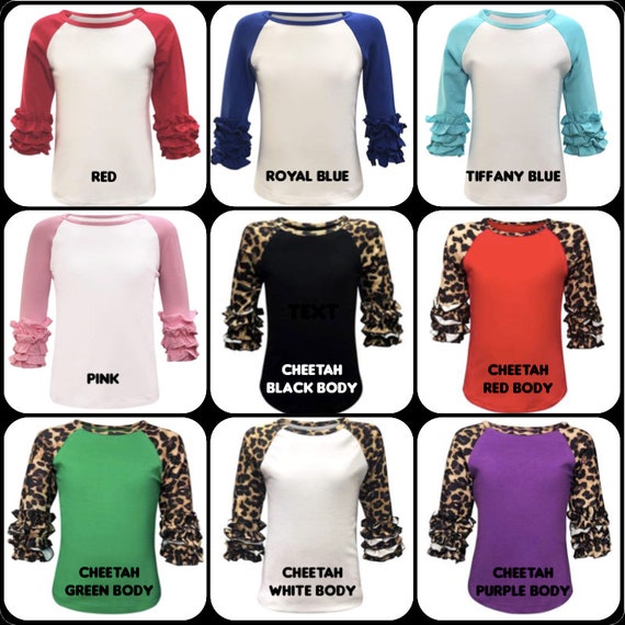 Blank Icing Ruffle Sleeve Youth Raglan 