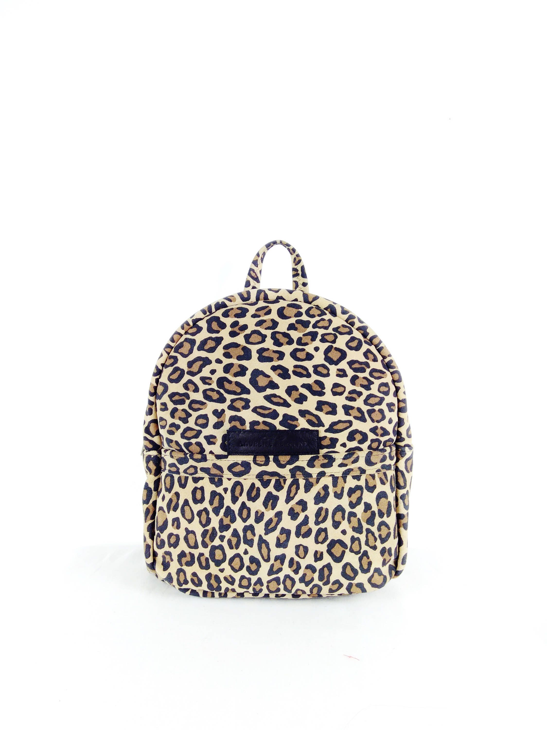Leopard leather backpack hotsell
