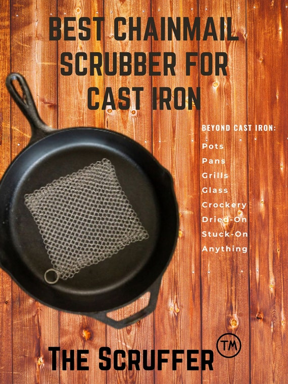 The Scruffer Cast Iron, Pan & Dish Scrubber Premium Sustainable Sponge  Alternative Perfect Father's Day Gift 