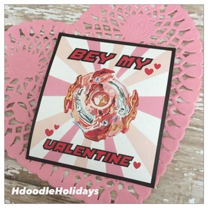IMPRIMÍVEL Beyblade Bey My Valentine Card Pdf Download instantâneo Dia dos Namorados