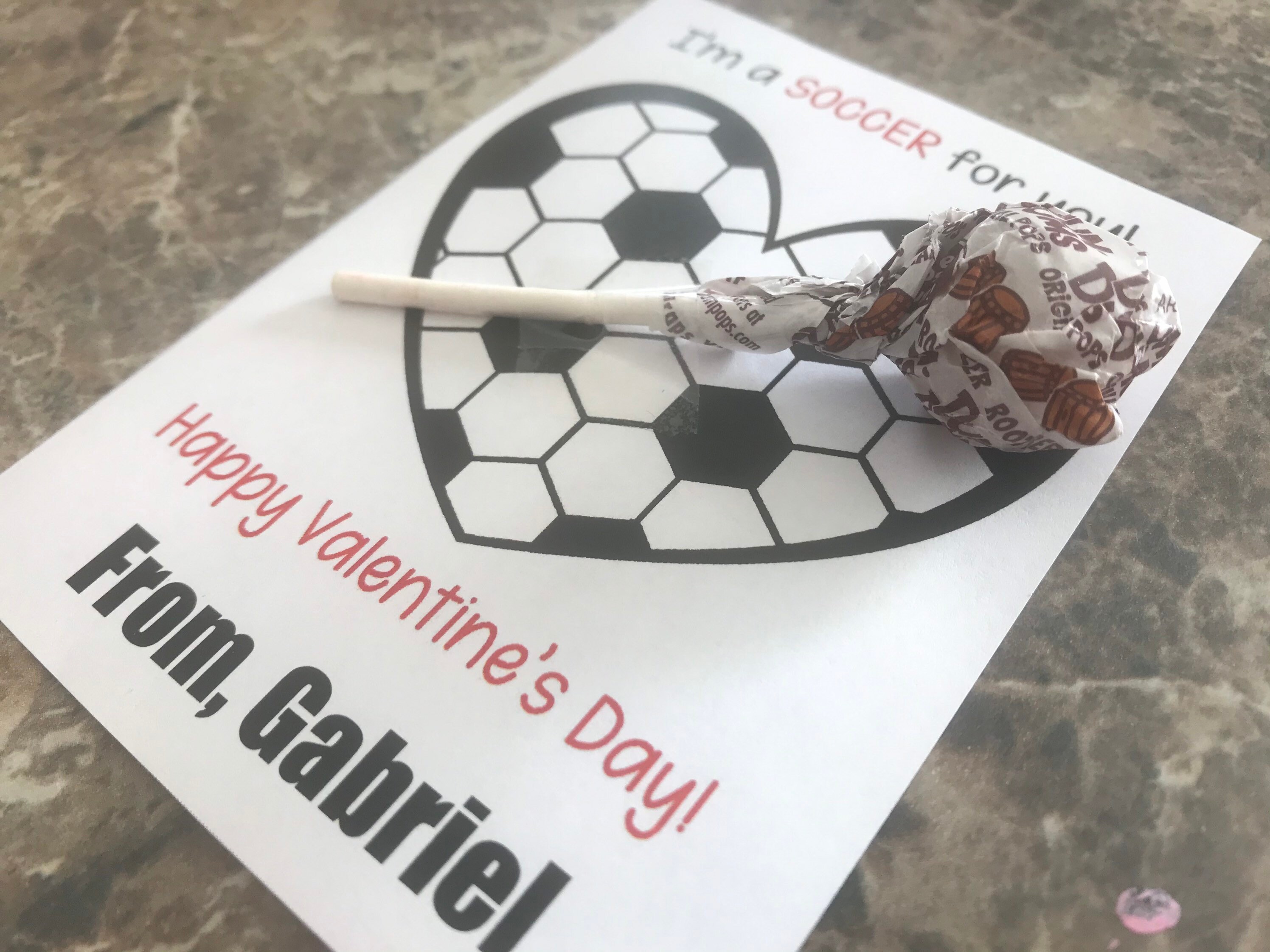 Buy Printable DIGITAL Soccer Sucker Valentine Tag Card Sports Team ...