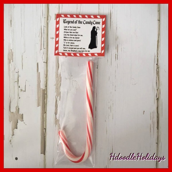 Legend of the Candy Cane Tags Label Instant Download DIGITAL Pdf file Christmas Gift Religious