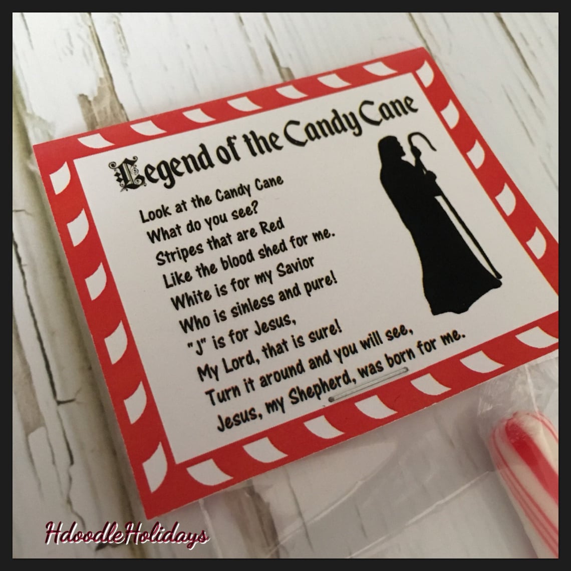 Legend of the Candy Cane Tags Label Instant Download DIGITAL Pdf File ...