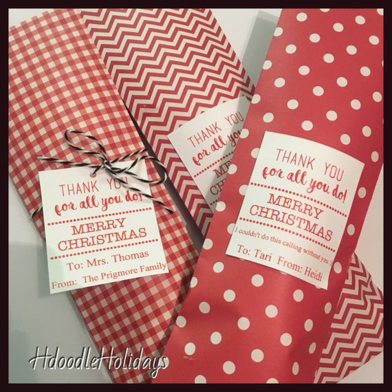 Digital Thank You Merry Christmas Editable Digital Gift Tags Etsy