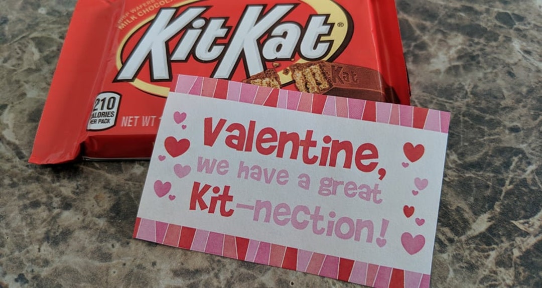 PRINTABLE Valentine Tag Kitkat Instant Download Valentines Day Friend