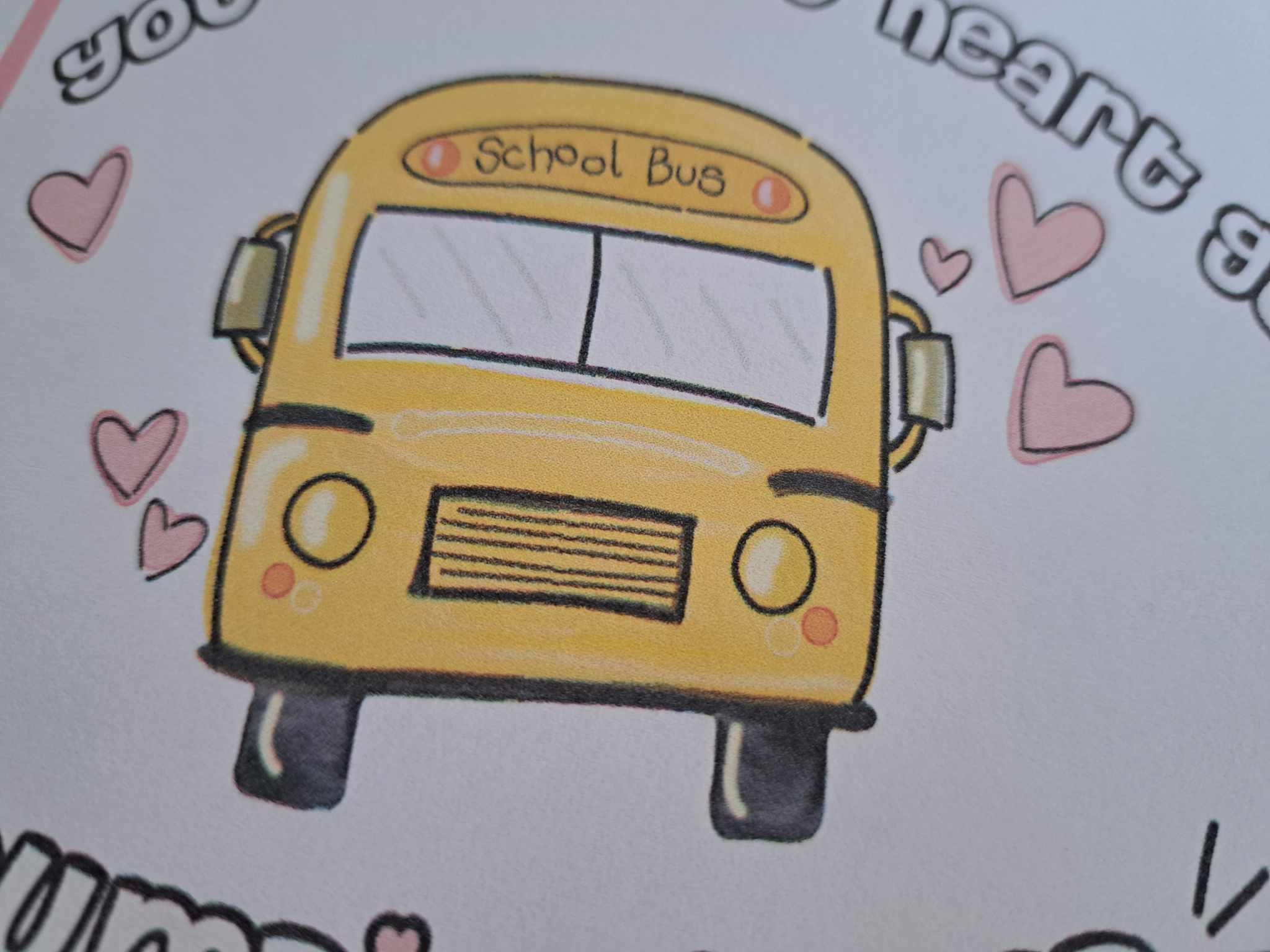 Driver Bump Card Example PRINTABLE School Bus Driver Valentine Card Digital PDF File Instant ...