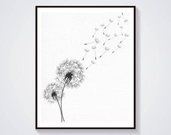 Dandelion art print Dandelion sympathy card Sympathy card Blank sympathy card Dandelion card Thinking of you card Blank card Condolence card