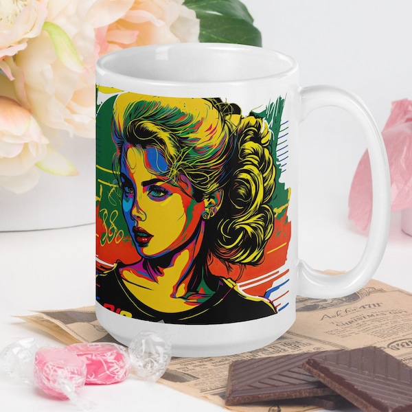 Aqua Net Dreams - Vintage 80s Pop Girl Mug