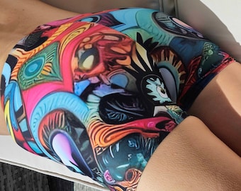 Psychedelic Stretch - Lebendige Abstrakte Shorts