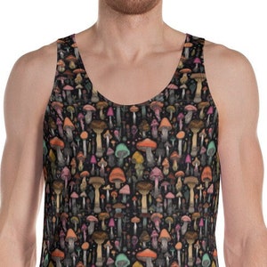 Fungi Fashionista ユニセックス マッシュルーム タンクトップ