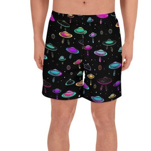 UFO Invasion - Pantalones cortos de UFO de dibujos animados para hombres