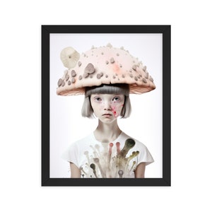 Mushroom Maiden: A Captivating Portrait of a Young Female Mushroom Head