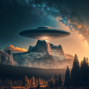 A Surreal Encounter: Flying Saucer over Yosemite