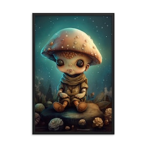 Desbloquea los secretos del universo con nuestro niño hongo alienígena Póster
