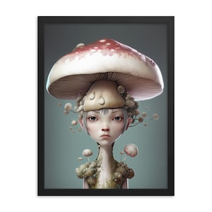 Mushroom Girl from Another World Framed Poster