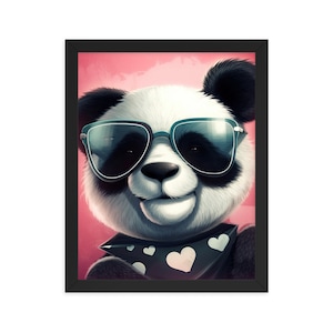 Difunde amor y estilo con nuestra impresión de póster enmarcado de Panda de dibujos animados