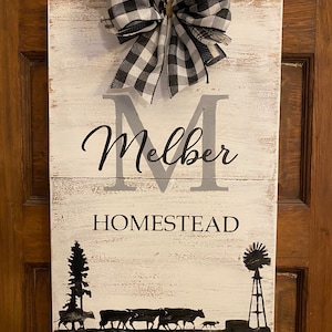 FAMILY FARM SIGN Farmhouse Homestead decor, Last Name sign, Wedding gift, House Warming gift, rustic name sign Farmhouse decor