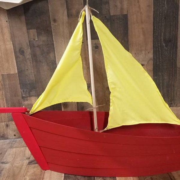 WHERE THE WILD Things Are Tiny Boat prop,book display for kids room playroom kids book shelf nursery book holder Little Red Sail Boat