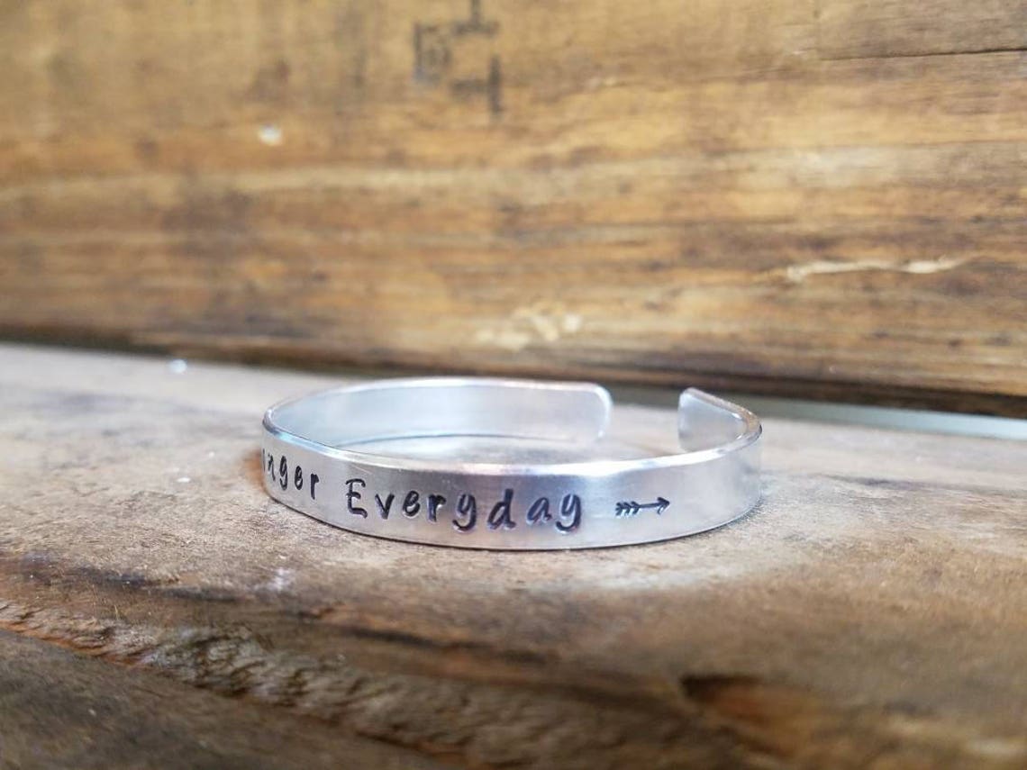 Strength Stronger Everday I Am Enough Personalized Cuff - Etsy