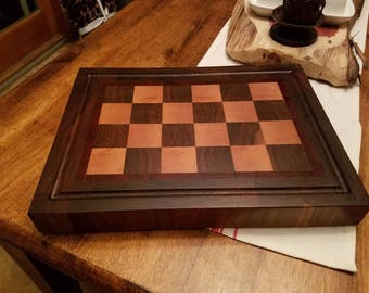 END GRAIN CUTTING Board, beautiful cutting board, handmade cutting board, maple red heart walnut, decorative board, display piece