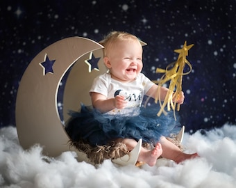 MOON INFANT PROP, Wooden Moon Infant Prop, Infant Bed Prop, Wooden moon with star, baby Props, handmade photo props, rustic props